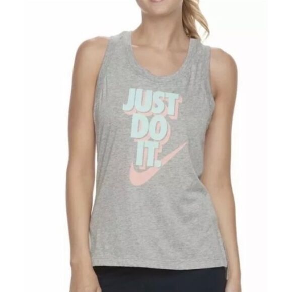 NIKE Gray Athletic Tank Top - Picture 1 of 4